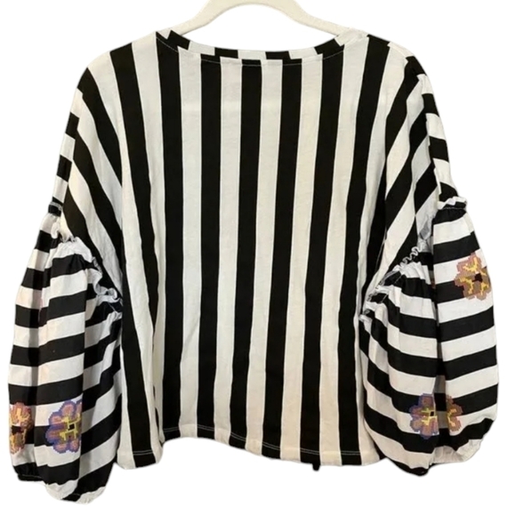 ZARA Trafaluc black and white striped top Small - Picture 3 of 16